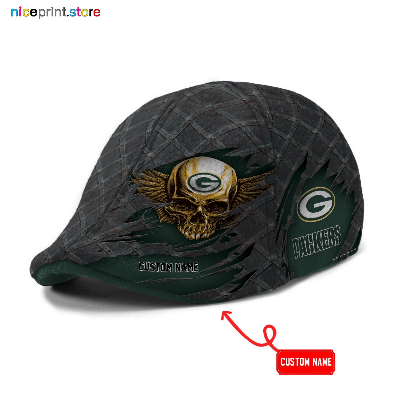 Green Bay Team Packers Ivy Cap Packers Newsboy Cap NFL Golf Cap NFL Flat Cap
