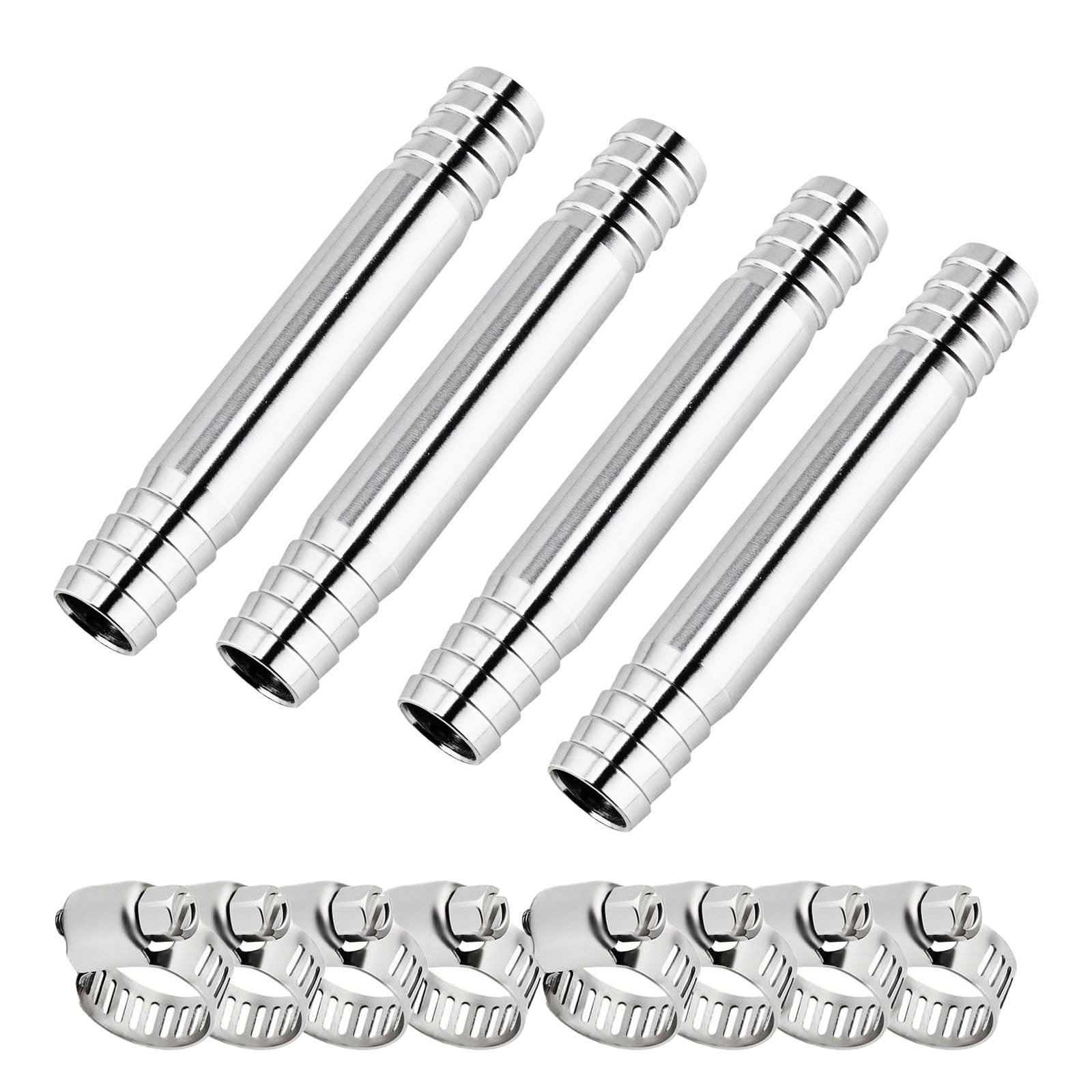 4 Pack 5/8" Hose Barb Fitting 304 Stainless Steel Sanitary Barbed Splicer Men...