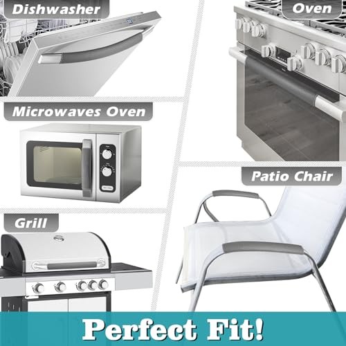 Refrigerator Handle Covers PCS, Adjustable Appliance Handle Covers, 5 Dark Gray