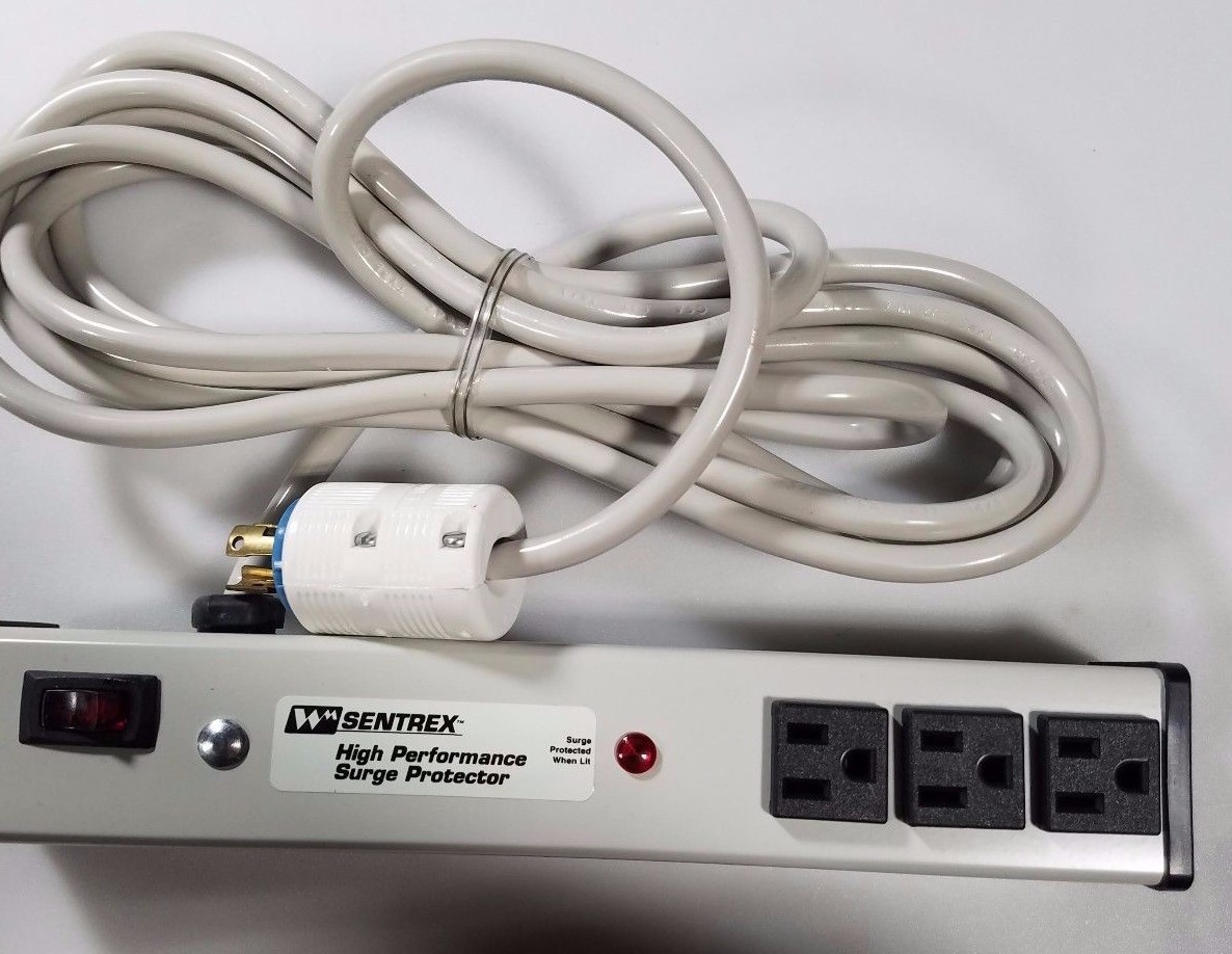 Sentrex 3 Outlet High Performance Surge Protector 15 foot Cord (Putty White)