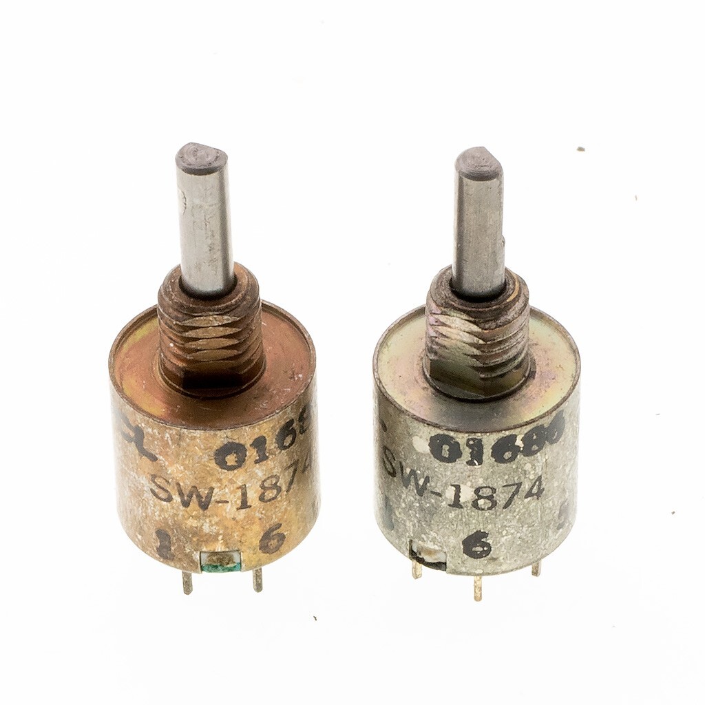 SW-1874, 1 Pole, 6 Position, 60 Degree/Pos, Continuous Mini Rotary Switch, NOS
