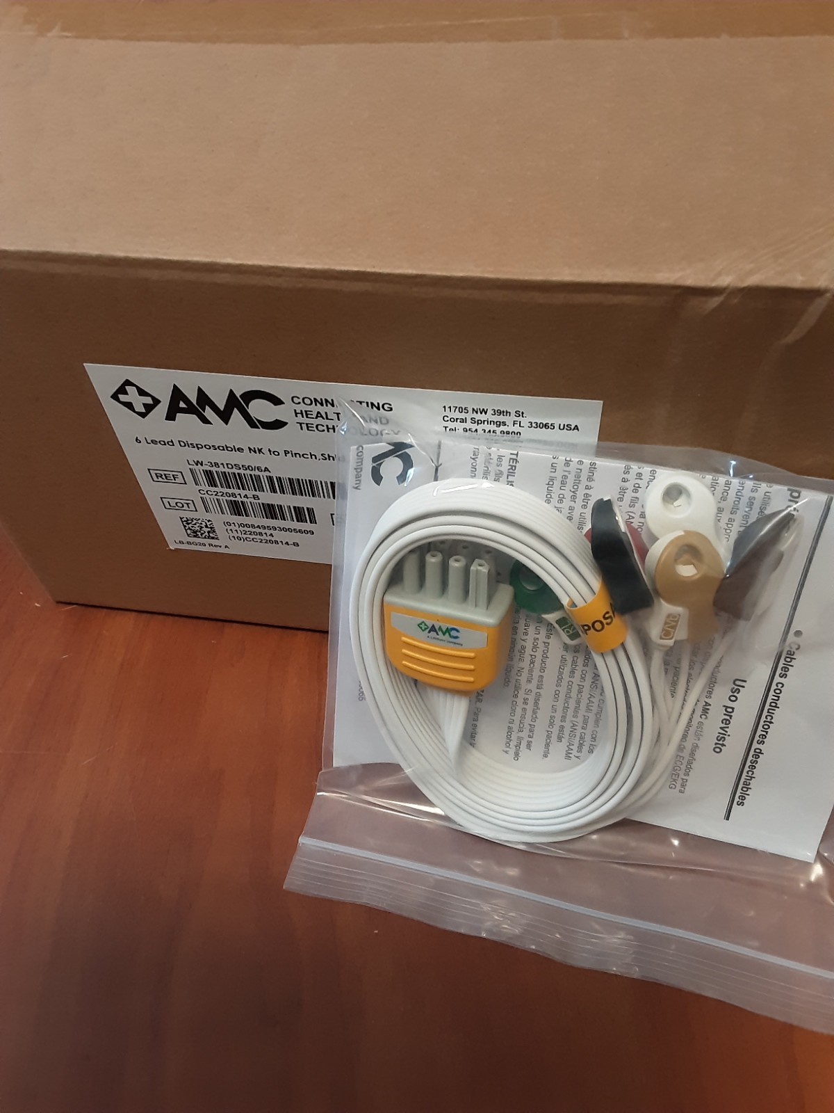 AMC  (LW-381DS50/6A)  6 LEAD DISPOSABLE  NK to PINCH, SHLD, 50", OM COMBINER,AHA