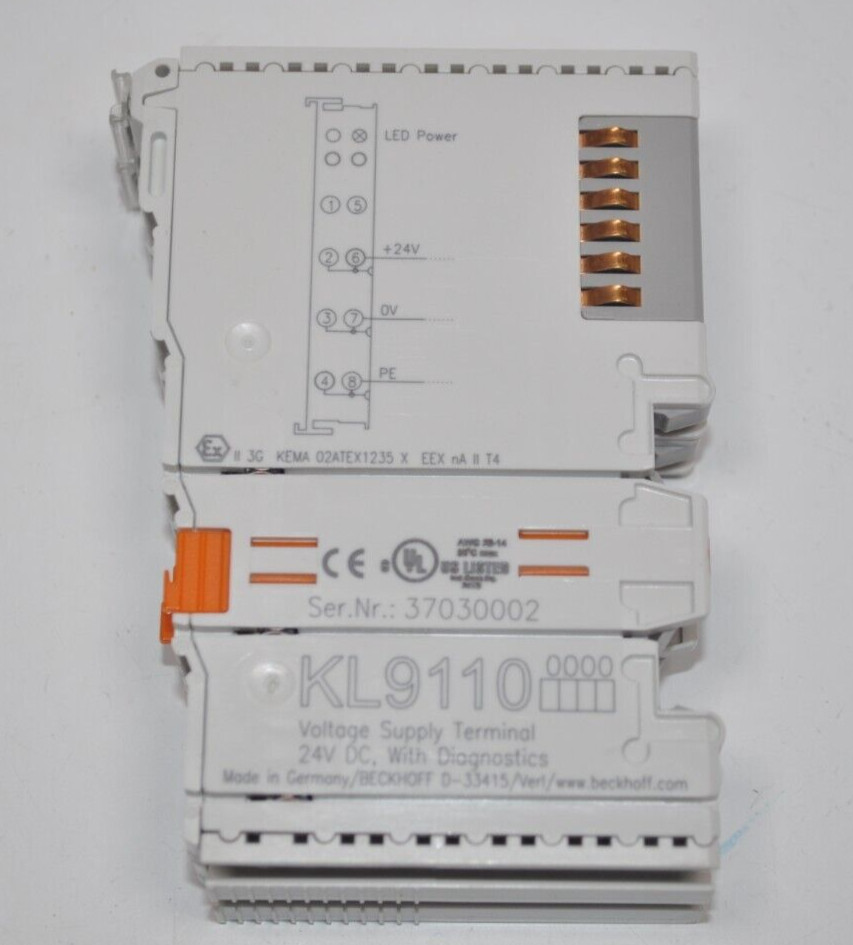 Lot of 2 BECKHOFF KL9110 VOLTAGE SUPPLY TERMINALS