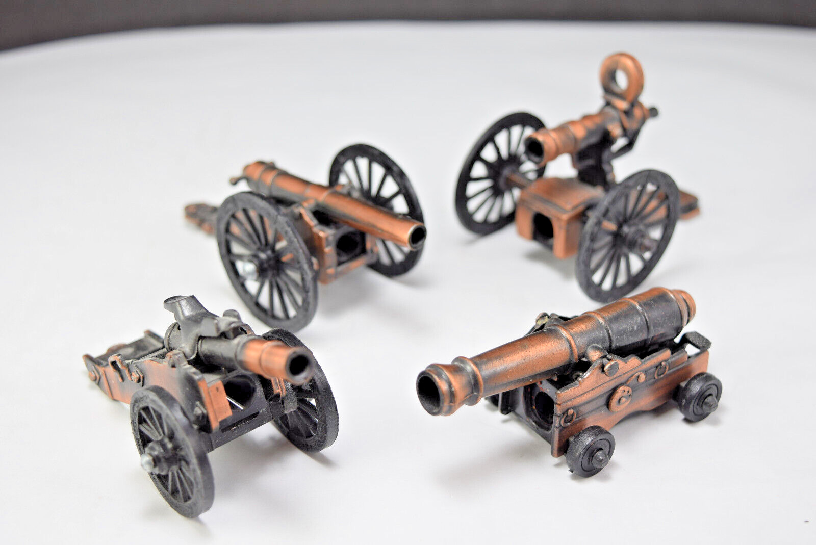 Lot of 4 Bronze Color Finished Pencil Sharpener Die Cast Cannons