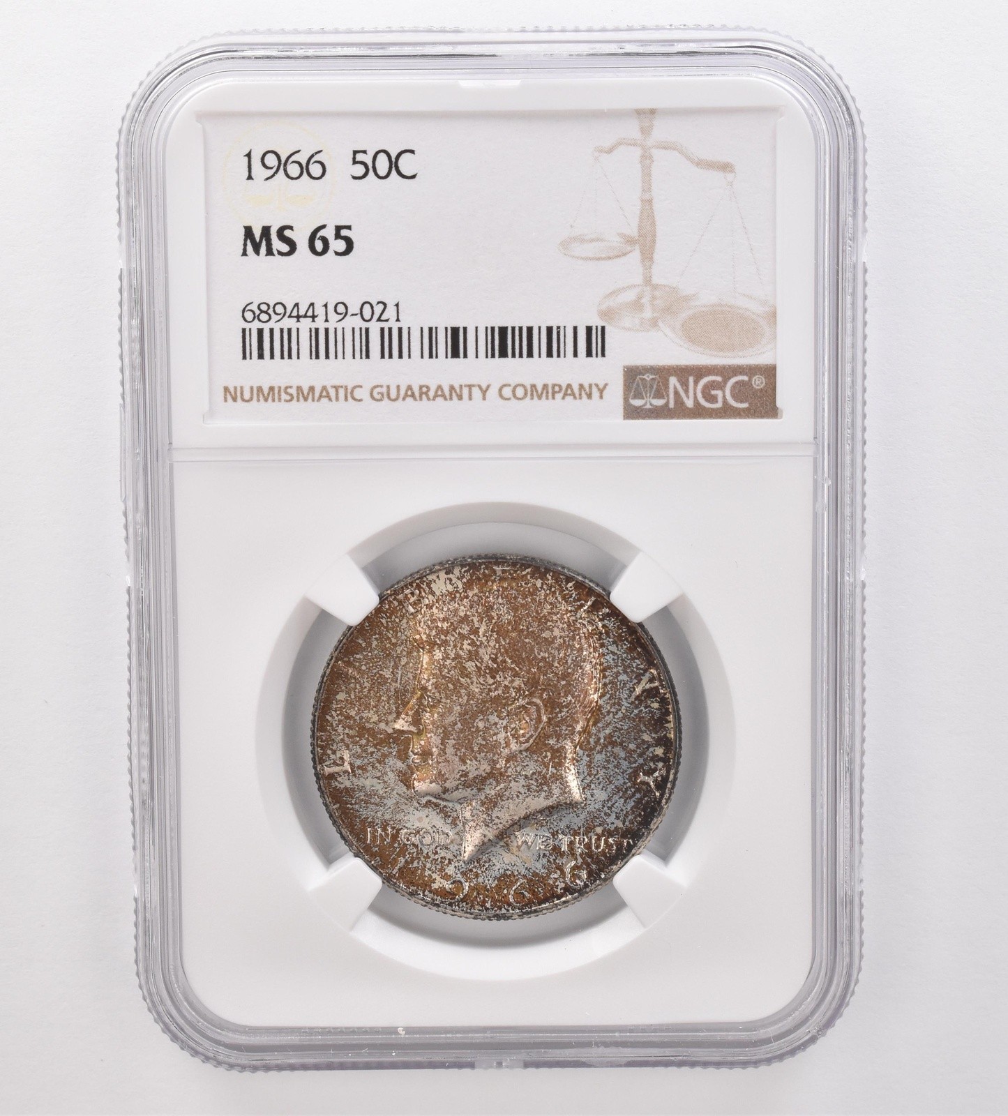 1966 Kennedy Half Dollar MS65 NGC Beautiful Tone *9877