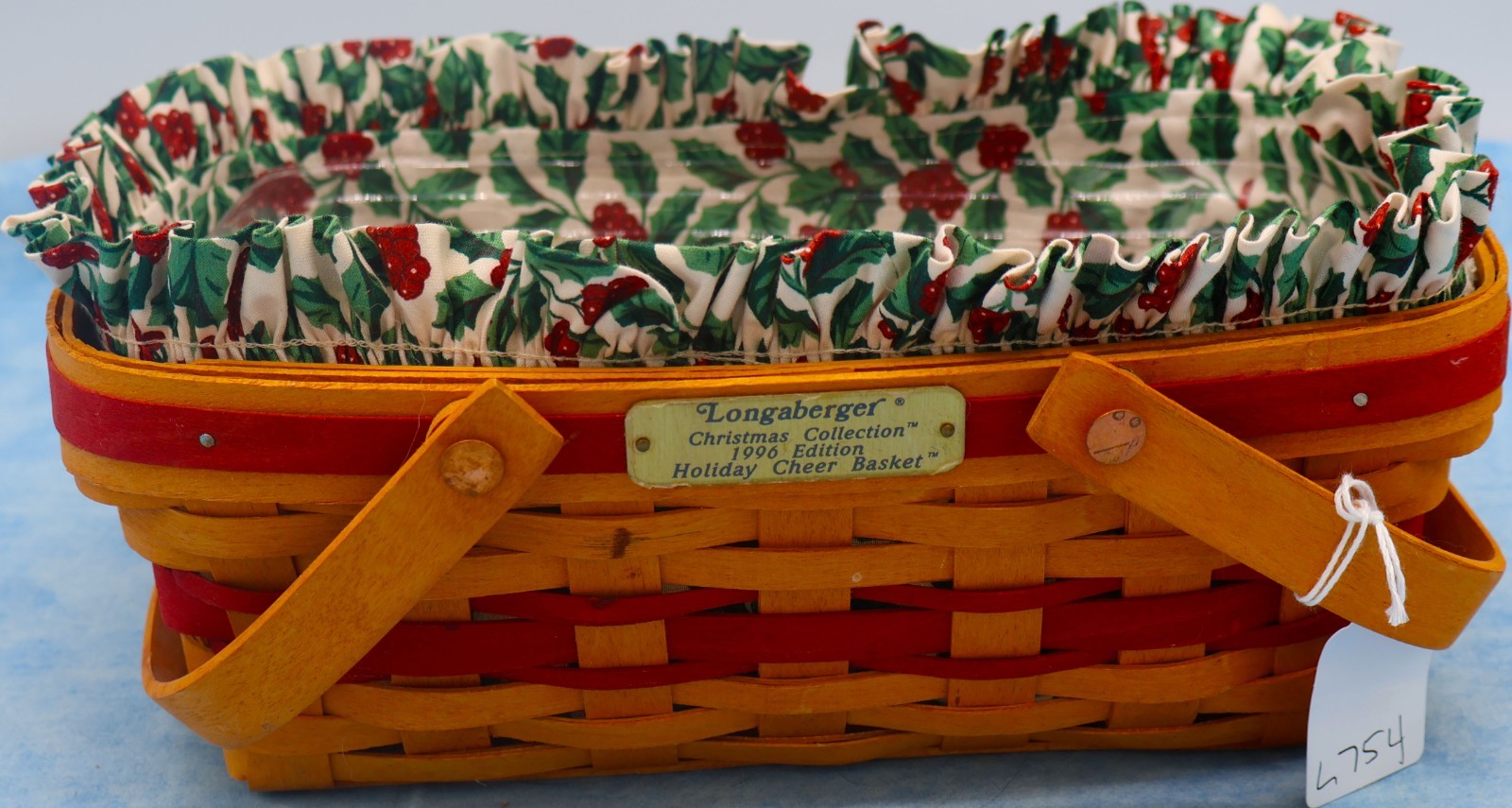 1996 Longaberger Holiday Cheer Basket with Liner & Protector – Christmas