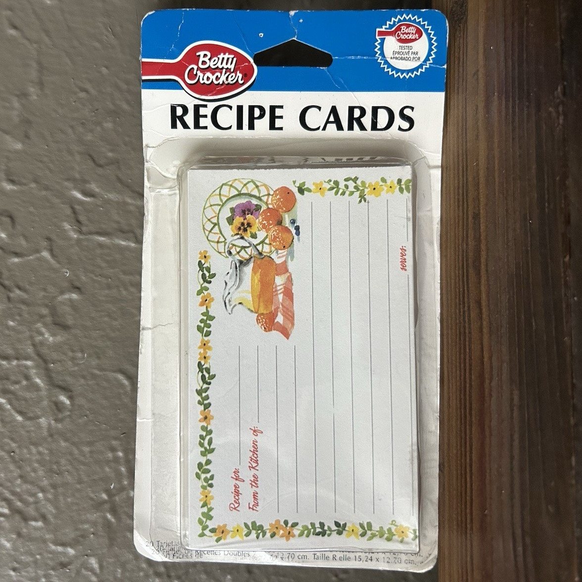 20 Vintage Betty Crocker Floral Lined Recipe Cards. 1998