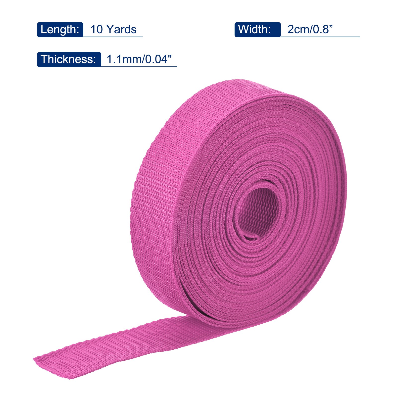 Lightweight Polypropylene Webbing Strap 0.8" 10 Yard Backpack Plum Red