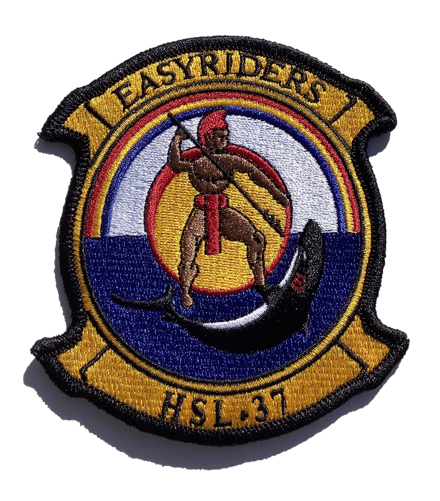 HSL-37 Easy Riders Squadron Patch – Sew On/ plastic backing, 4"