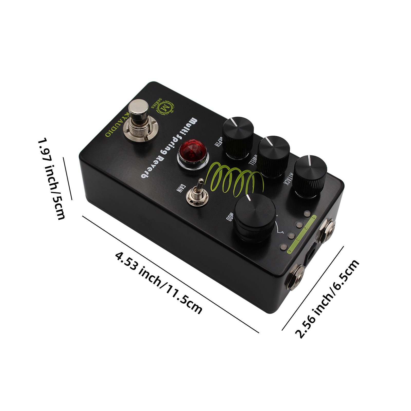 MOSKYaudio Multi Spring Reverb Effect Pedal 4 Modulation Models True Bypass US