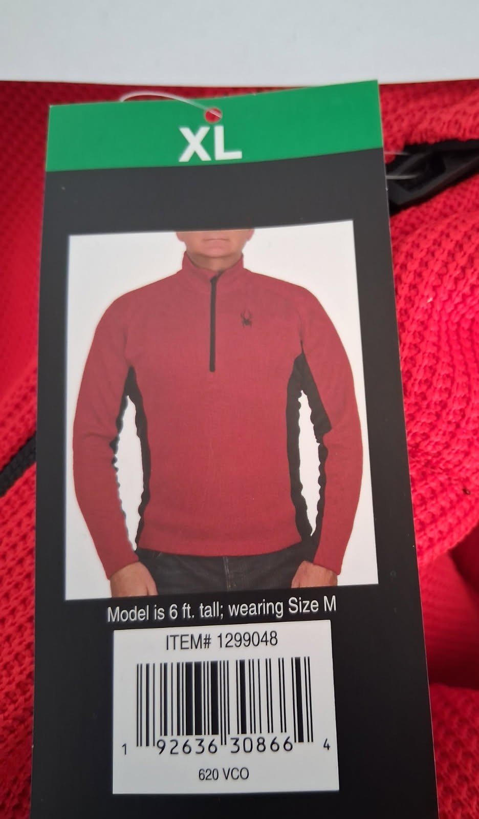 Spyder Half Zipper Pullover XL RED
