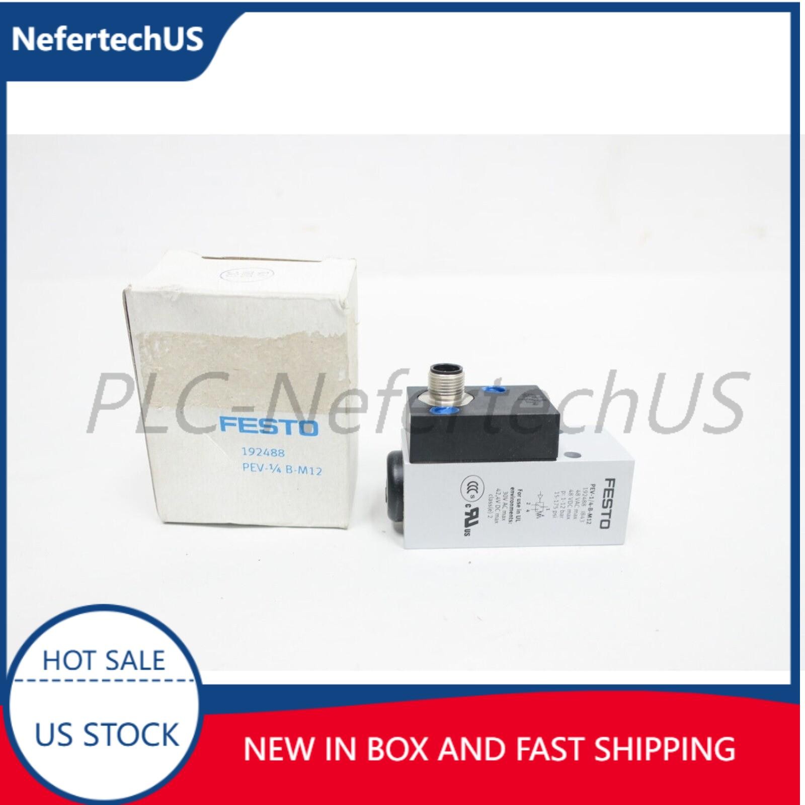 US FREE TAX New Festo PEV-1/4-B-M12 192488 Pressure Switch