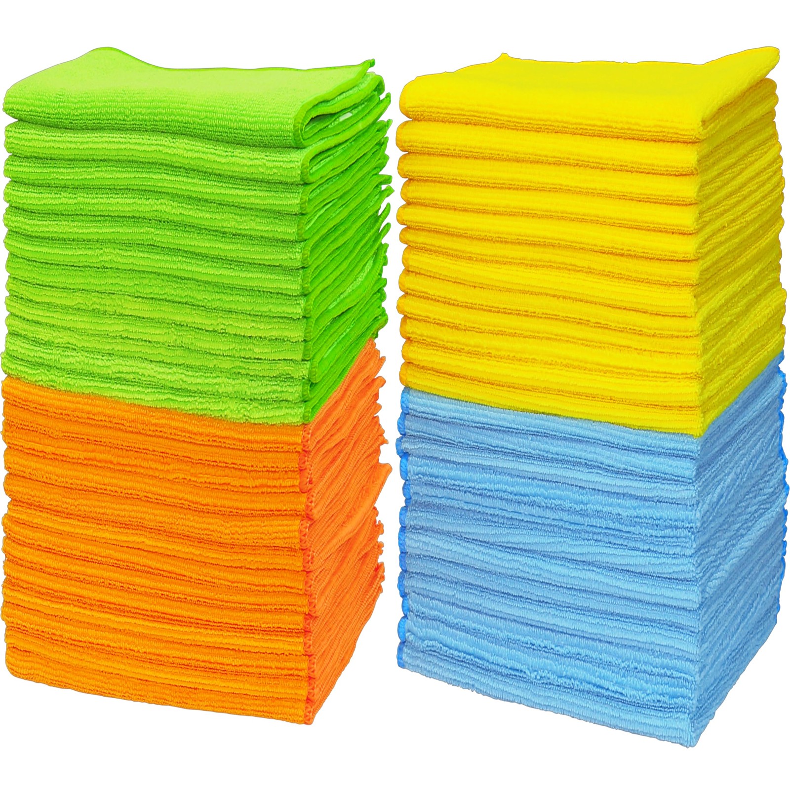 Simple Houseware Microfiber Cleaning Cloth 50 Pack, 12" 50 Yellow,green