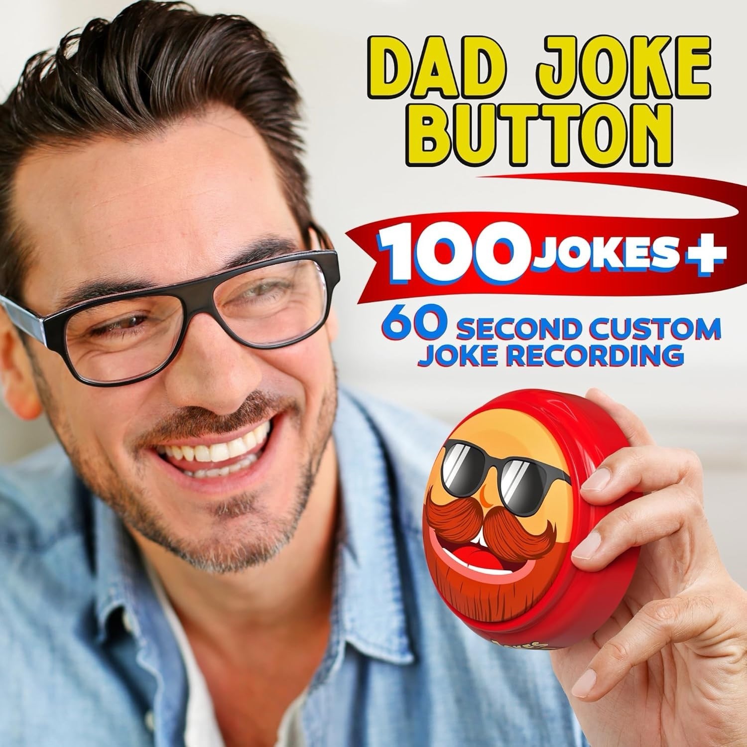Stocking Stuffer for Dads 100+ Funny Dad Jokes in a Button Record Your Own Jokes