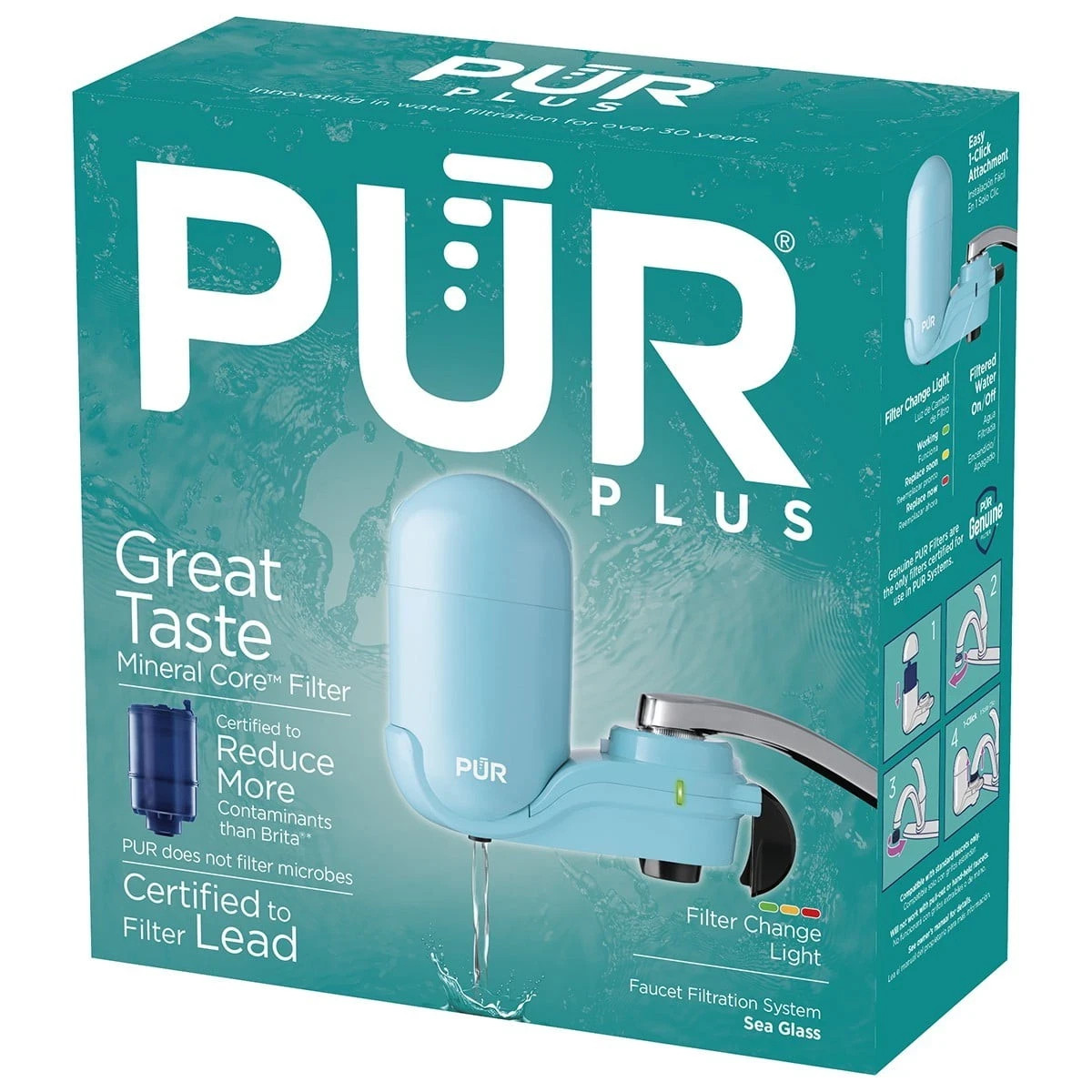 PUR Plus Faucet Mount Water Filtration System with Filter Change Light. *New*