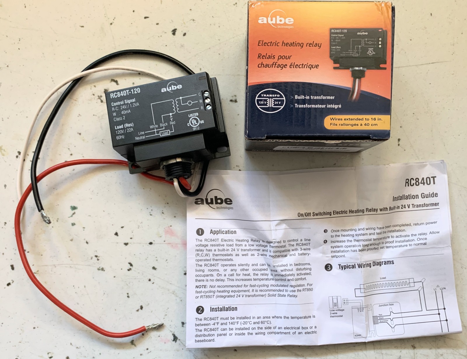 Aube RC840T-120 Electric Heating Relay Built-In Transformer 120V