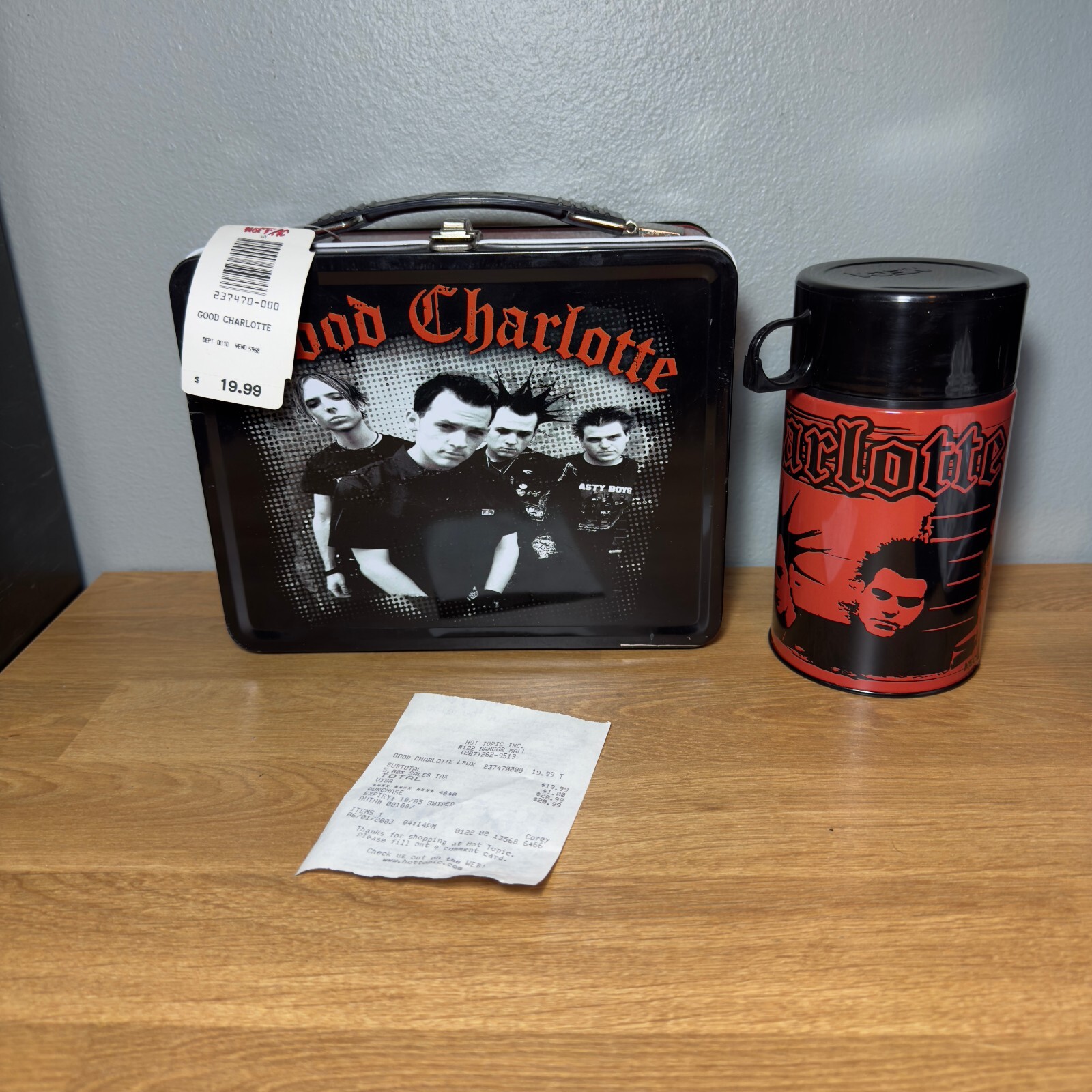 NECA 2003 Good Charlotte Metal Lunch Box with Thermos "New" Tagged Hot Topic
