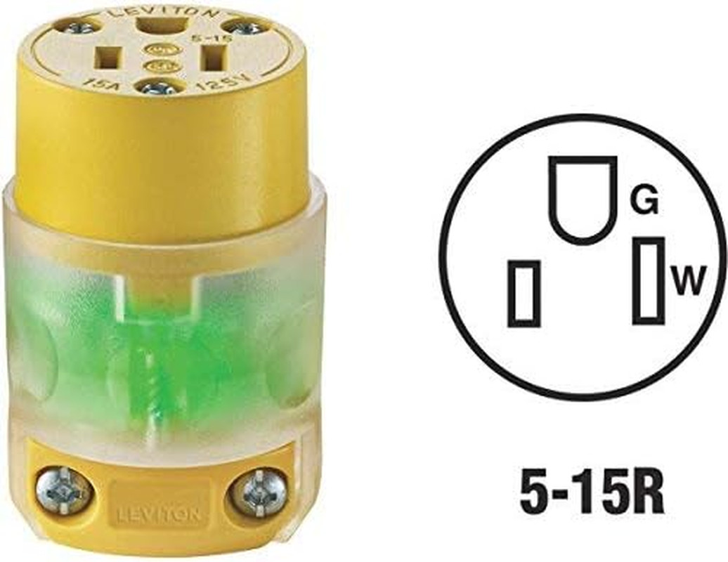 515CV-LIT Grounding Lighted Cord End Replacement, 1 Pack, Green