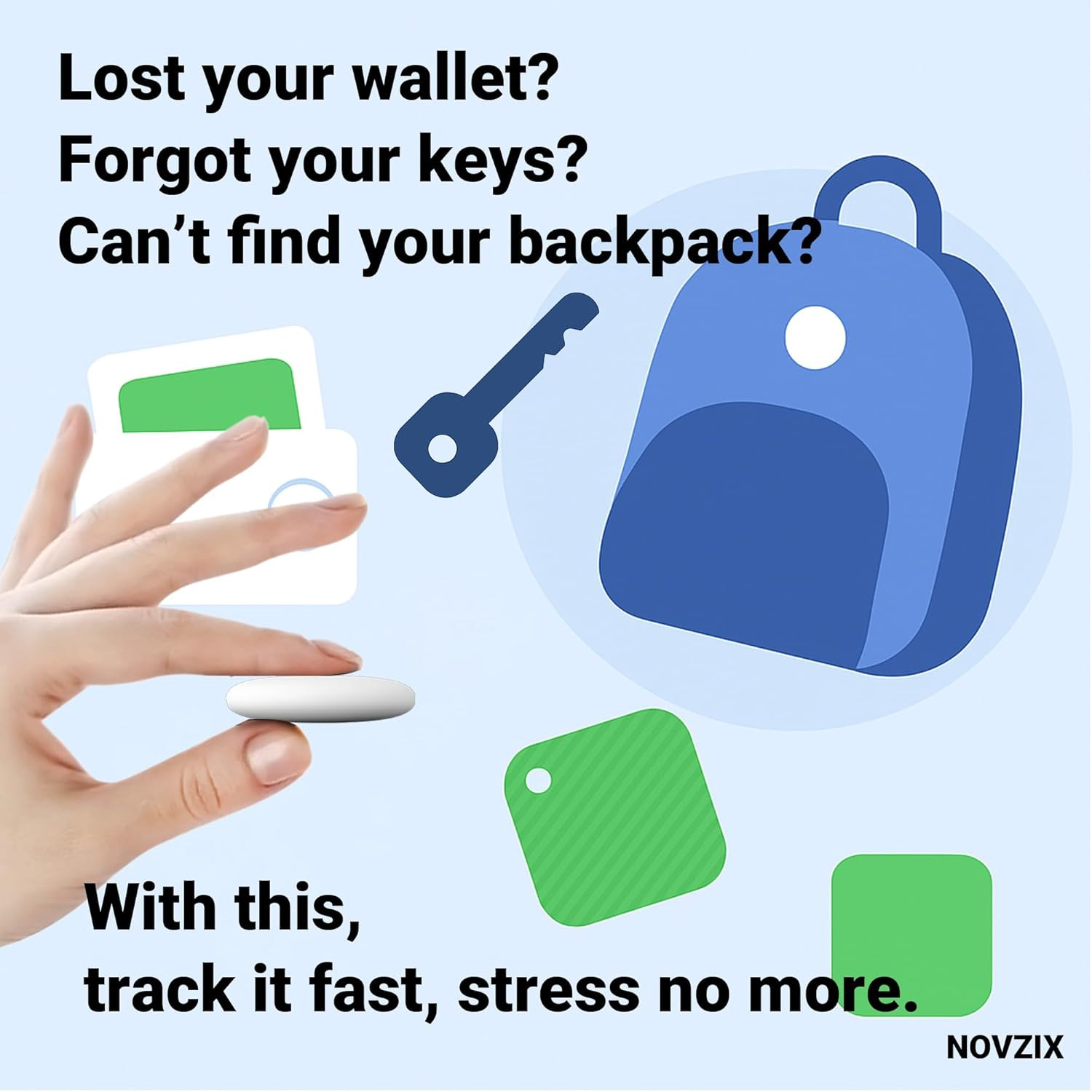 Android Compatible Air Tag - Tracker Tags for Phones, Supports Black