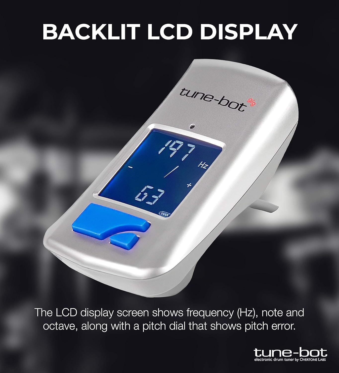Digital Drum Tuner with Two Modes and Overtones Filter - Tune Your Kit Easily