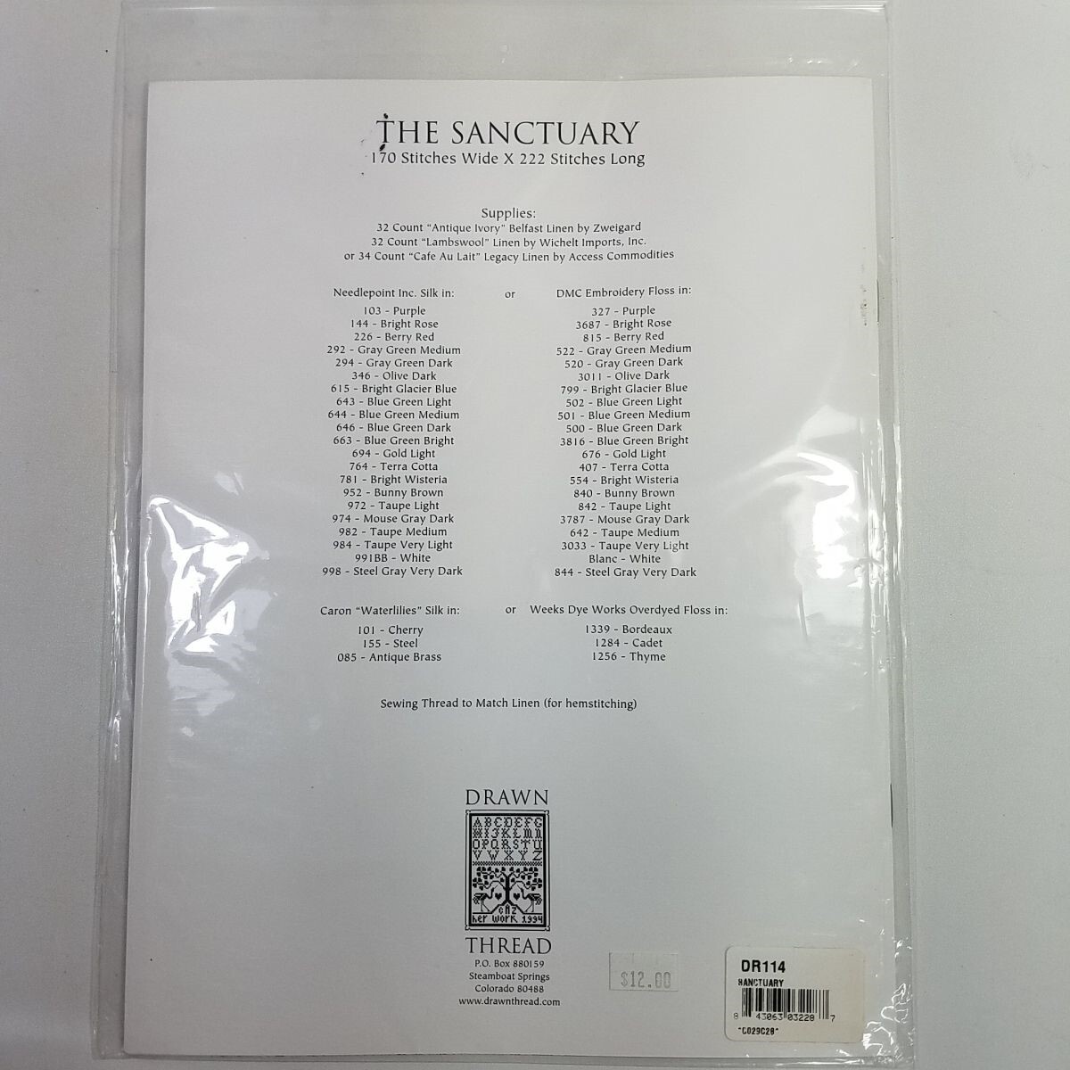 The Drawn Thread The Sanctuary Needlepoint Sampler Pattern 170 x 222 Stitch