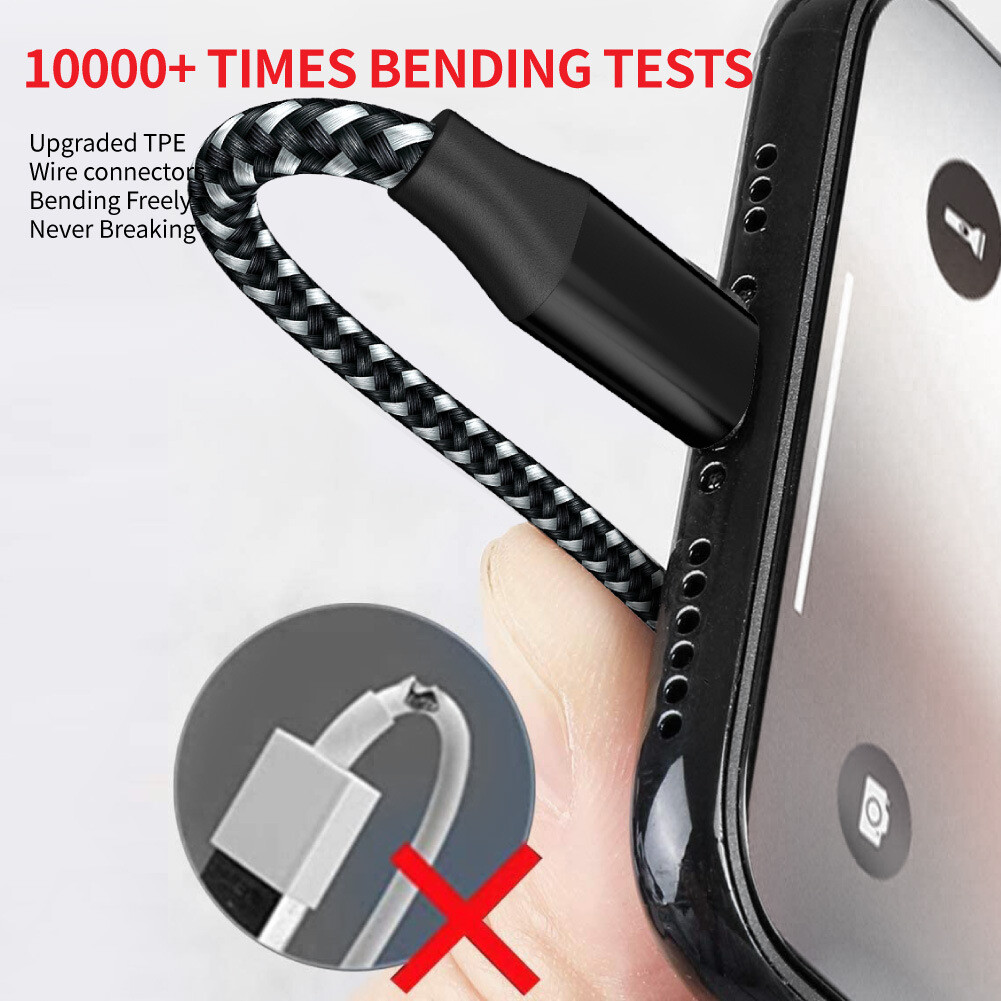 Braided USB C Type-C Fast Charging Data SYNC Charger Cable Cord 3/6/10FT LONG
