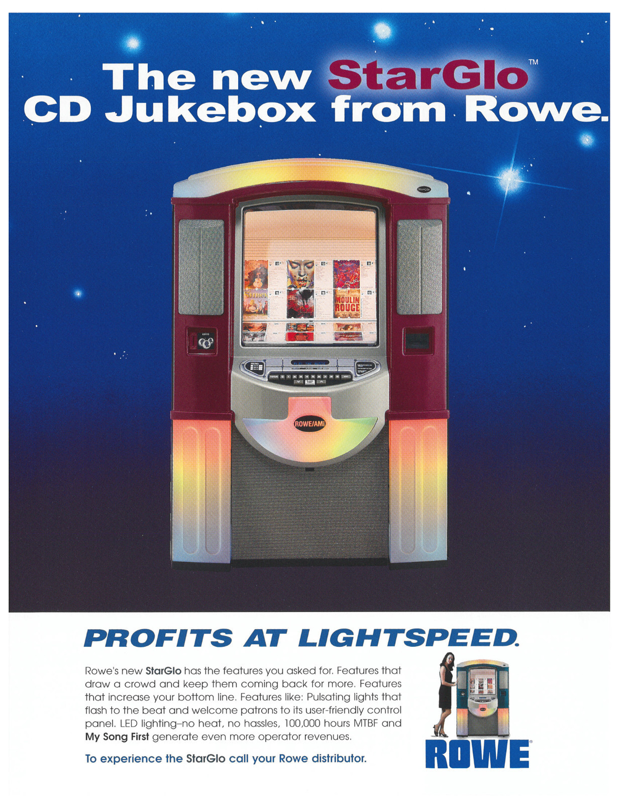 StarGlo CD Rowe Jukebox Arcade Flyer / Brochure / Ad
