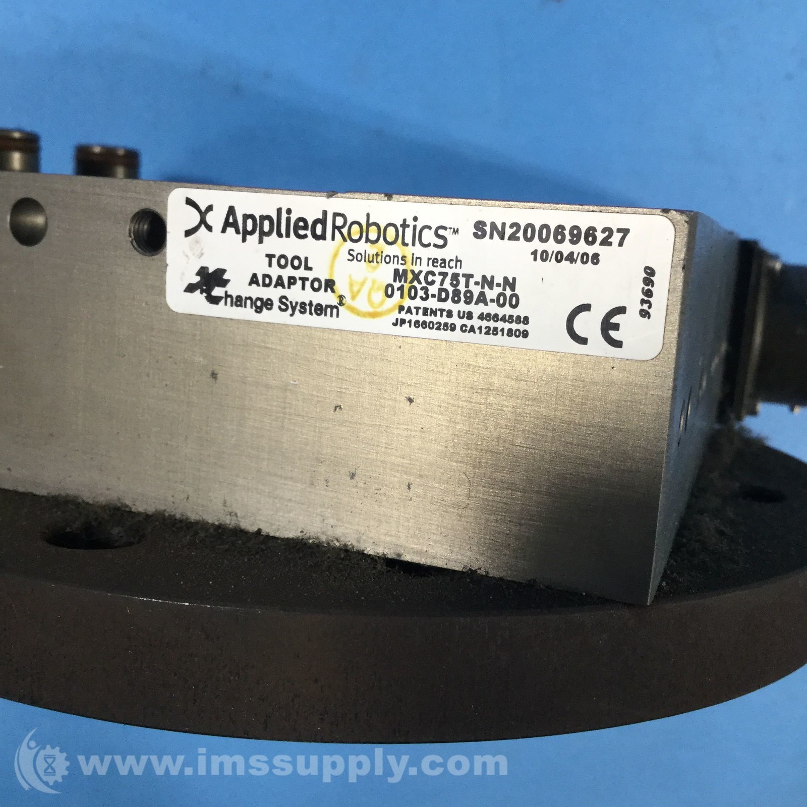 Applied Robotics MXC75T-N-N0103-D89A-00 Tool Adapter 9285