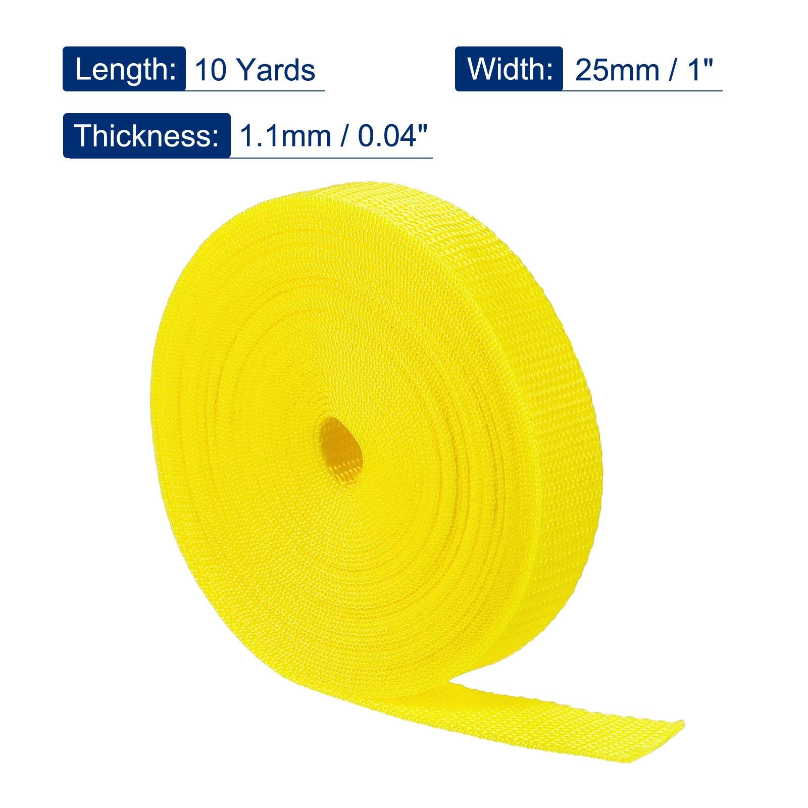 Lightweight Polypropylene Webbing Strap 1" 10 Yards Yellow Strapping