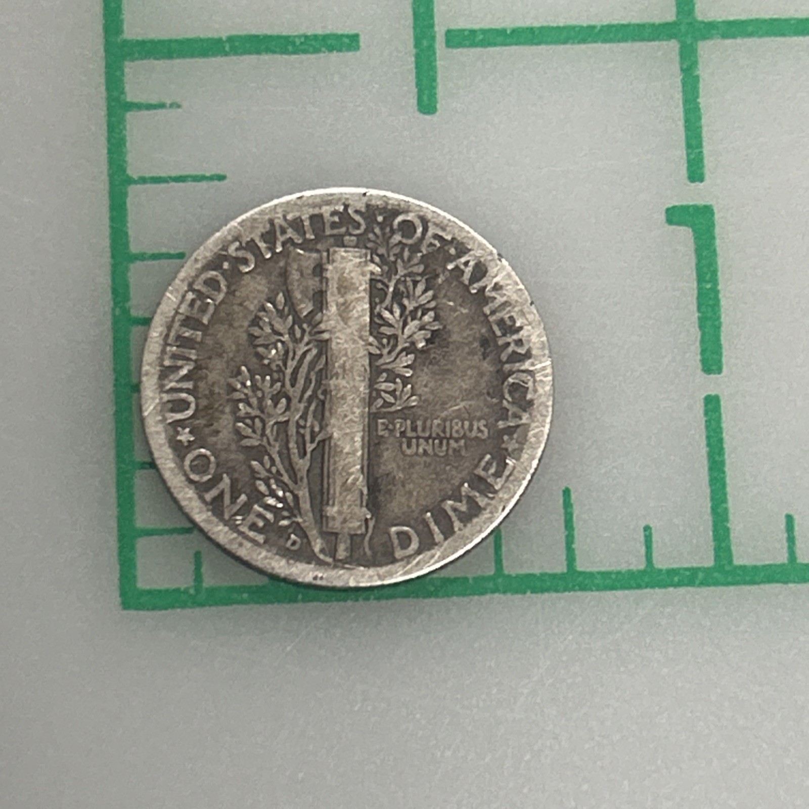 1936 D Mercury Dime 90% Silver Type Coin 2.43 Grams