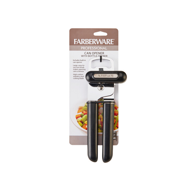 Farberware Black / Silver ABS / Stainless Steel Manual Can Opener