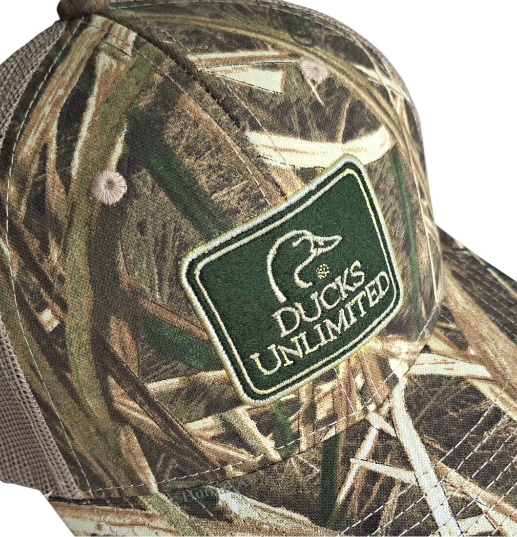 Mossy Oak Ducks Unlimited Shadowgrass Blade Camo Cap with Felt Patch