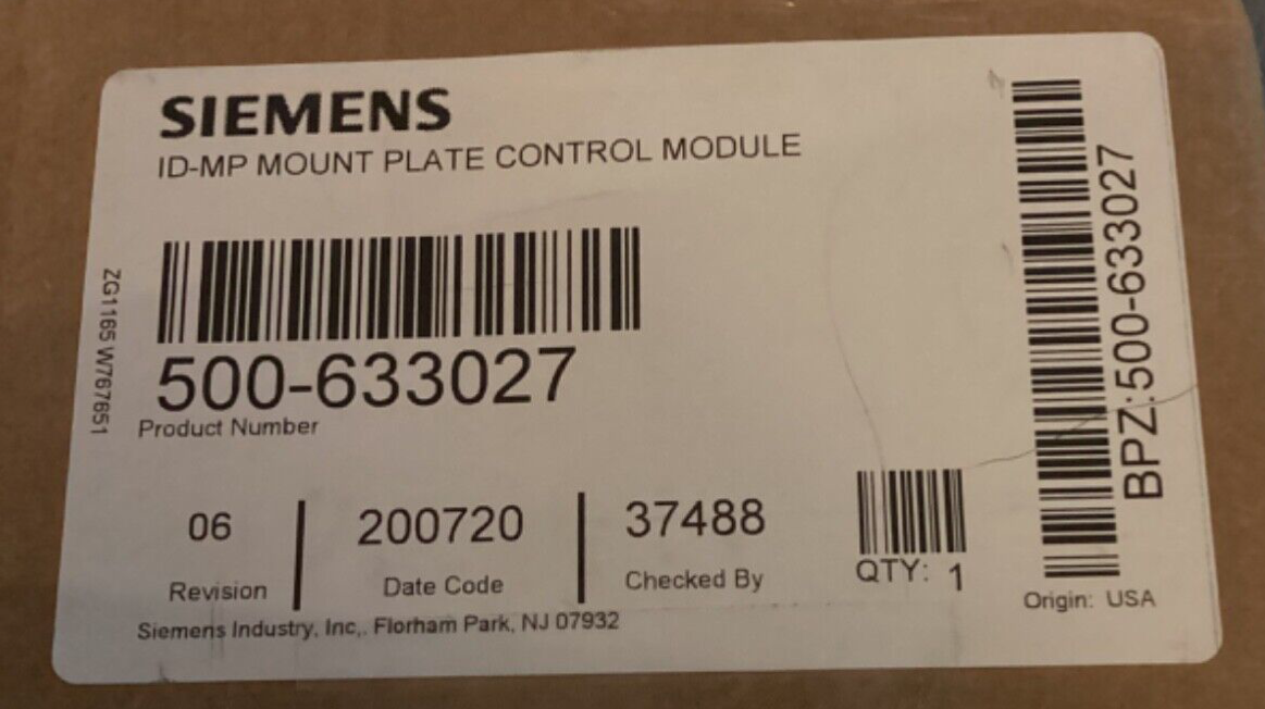 SIEMENS ID-MP - Mount Plate Control Module 500-633027