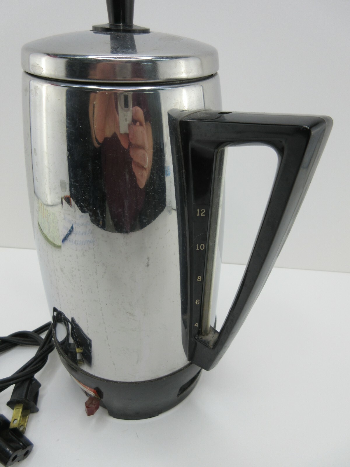Vintage Western Auto Wizard 12 Cup Automatic Coffee Pot Percolator Chrome