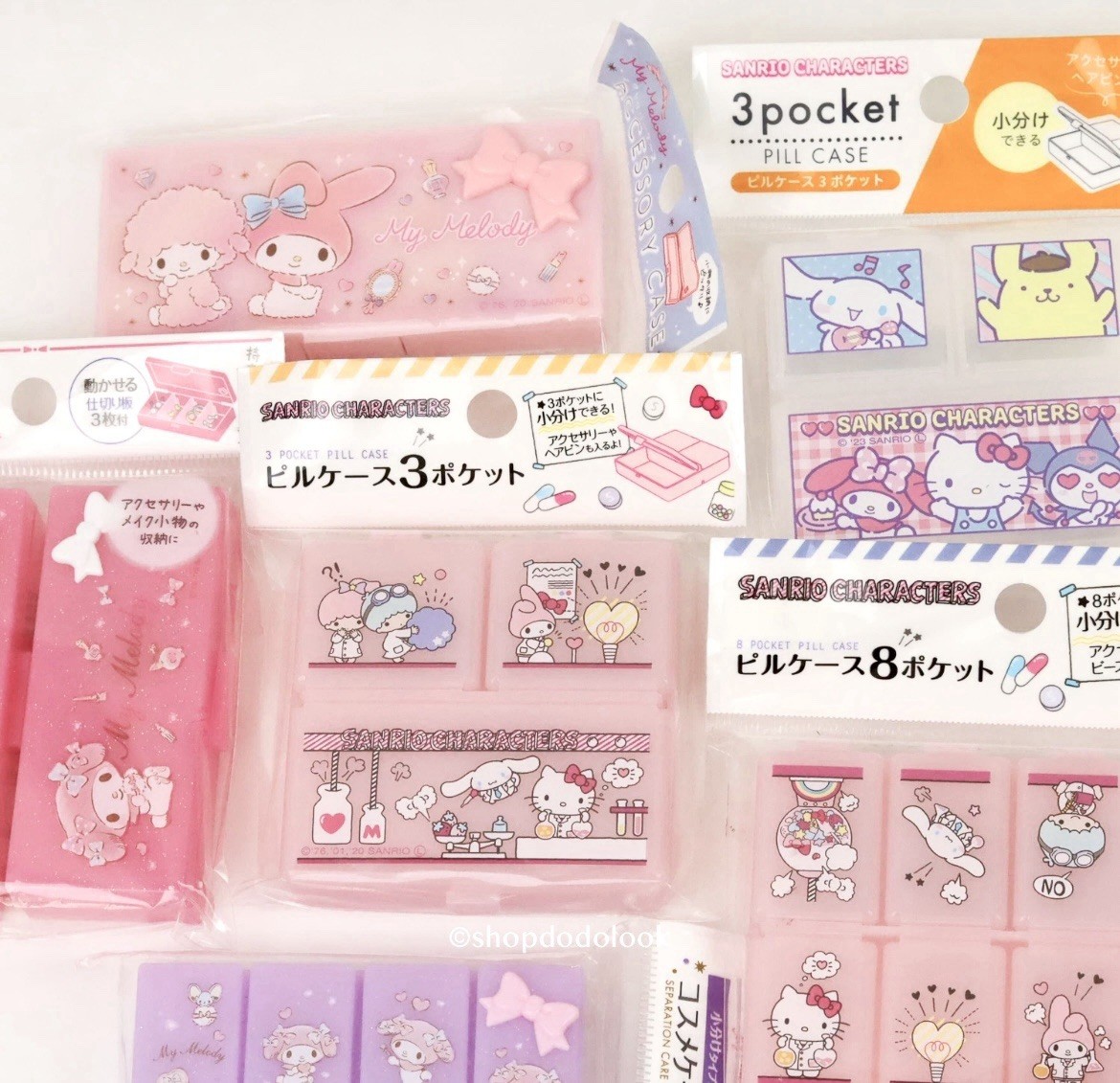 Daiso Compact Pill Case Travel Size Sanrio Characters Collection