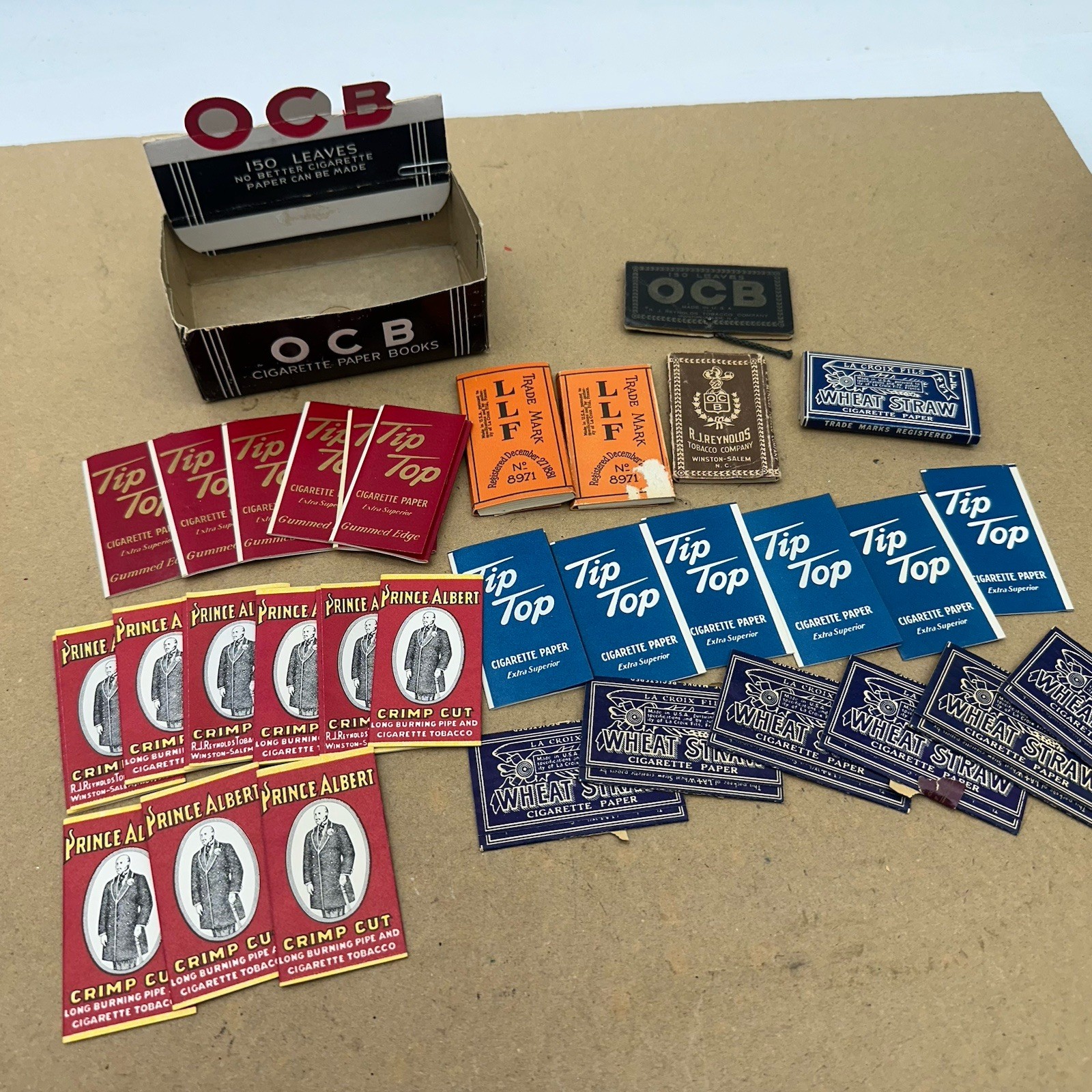 Vintage Lot of 32- Cigarette Rolling Papers Prince Albert Tip Top La Croix Etc