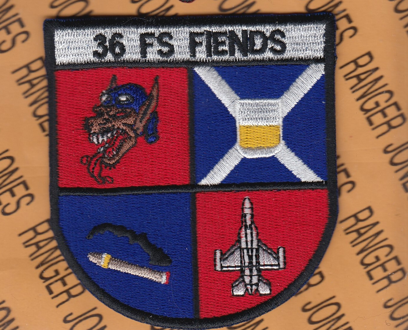 USAF Air Force 36th Fighter Sq FIENDS ~3.5" patch c/e