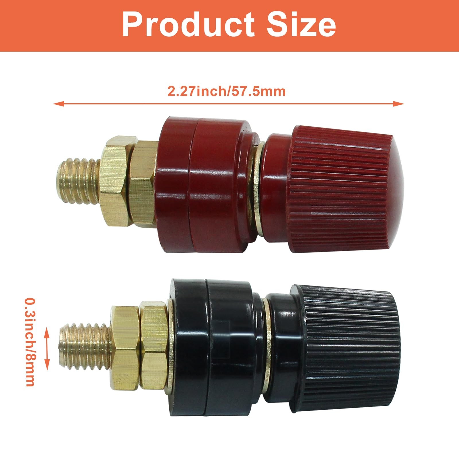 Waziaqoc 2PCS 5/16 Inch Remote Battery Terminal Stud, Power M8