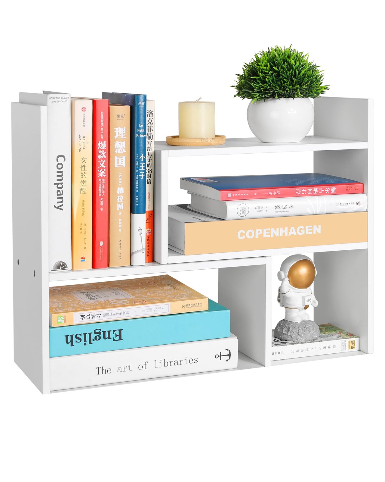 NOKAMW Desktop Shelf Organizer,Adjustable Stackable Office Storage Rack,Wood ...