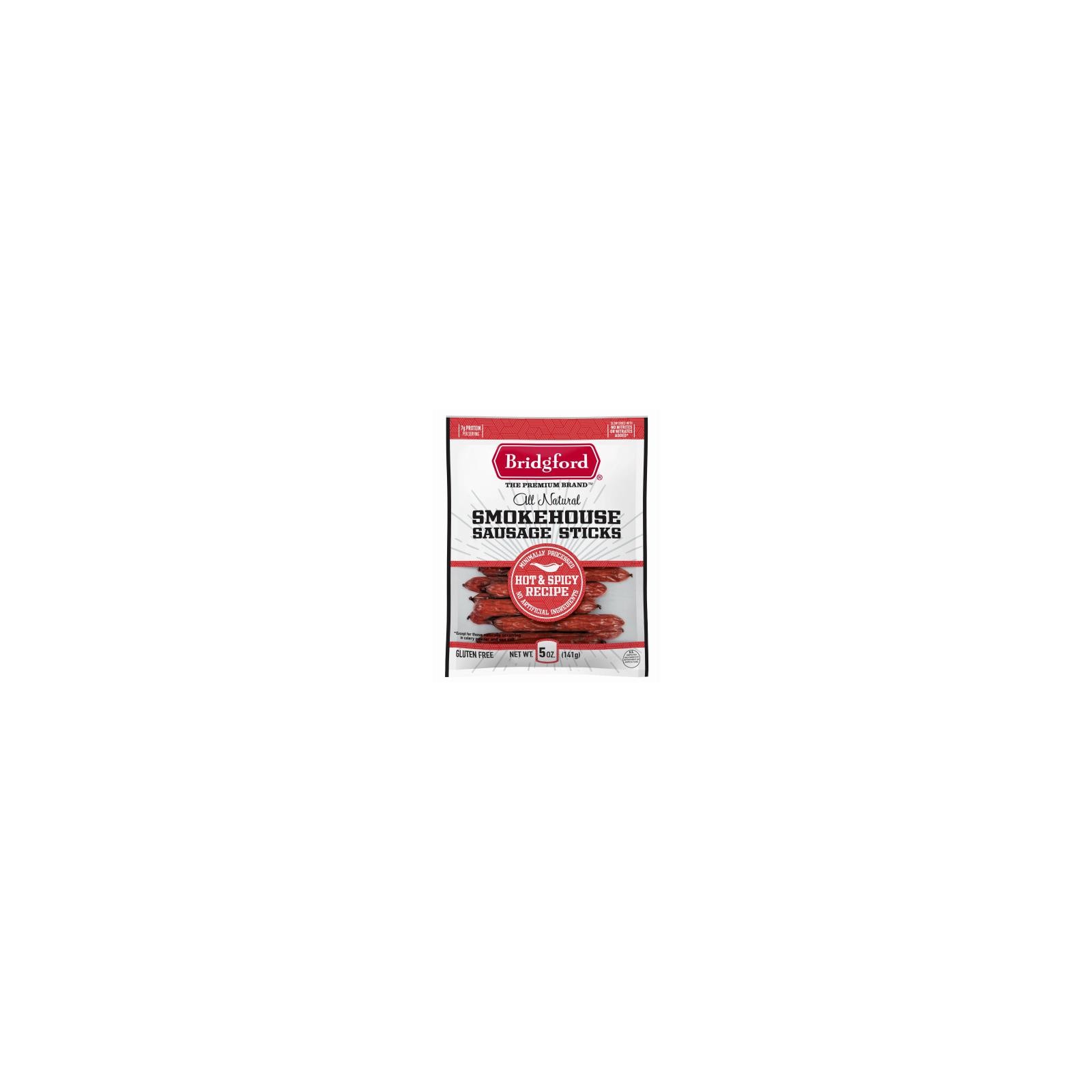 Bridgford 2002 Smoked Sausage Sticks, Hot & Spicy, 5 oz. - Quantity 1