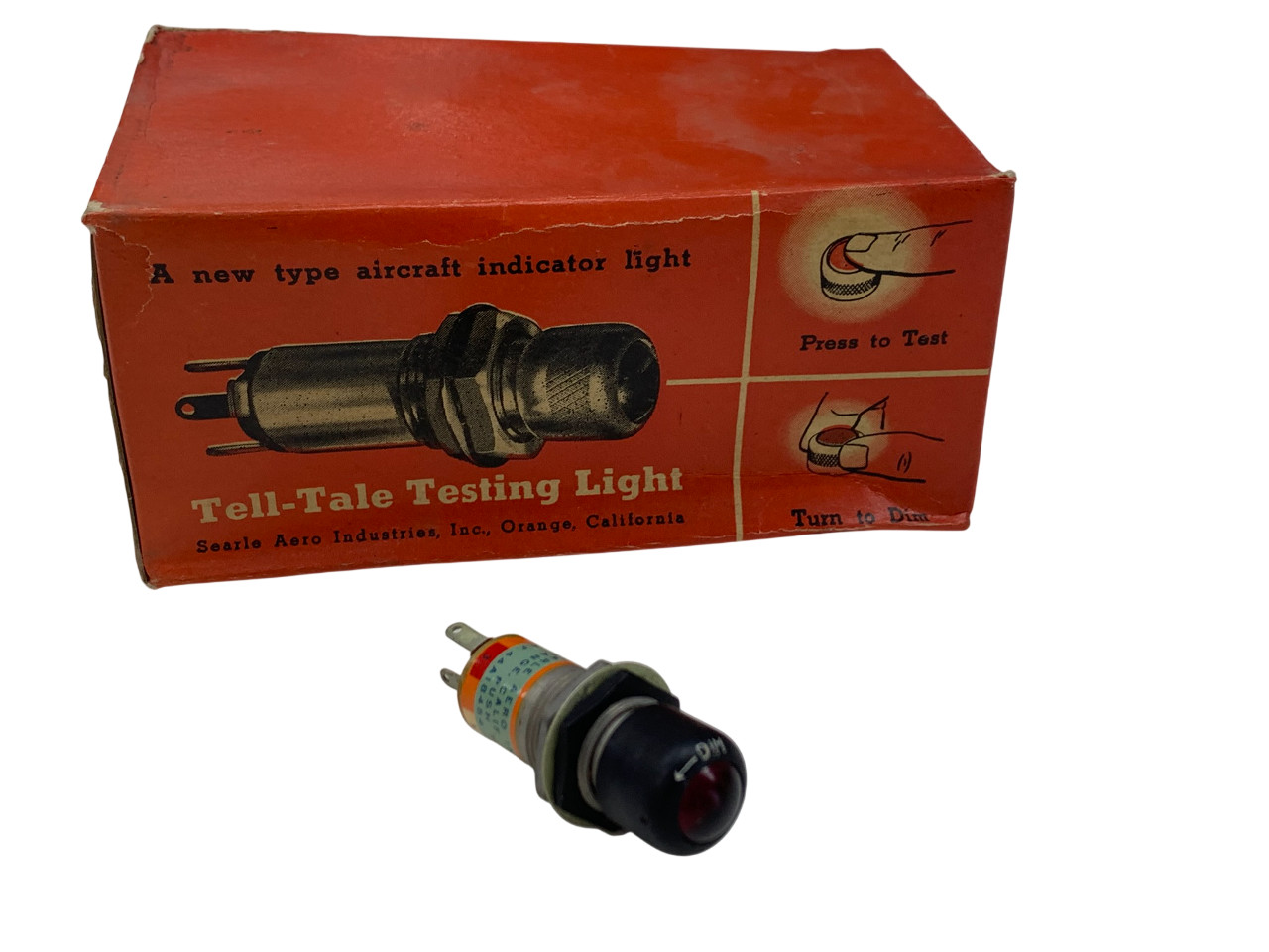 Searle Aero 44A18454 / S.A.I.-104 Dimmable Press To Test Light Indicator Red