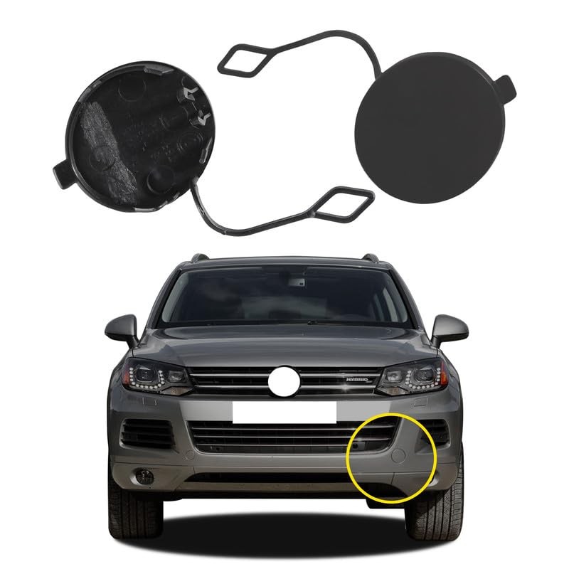 Car Front Bumper Tow Hook Cover Compatible with VW Unpainted left Driver Side