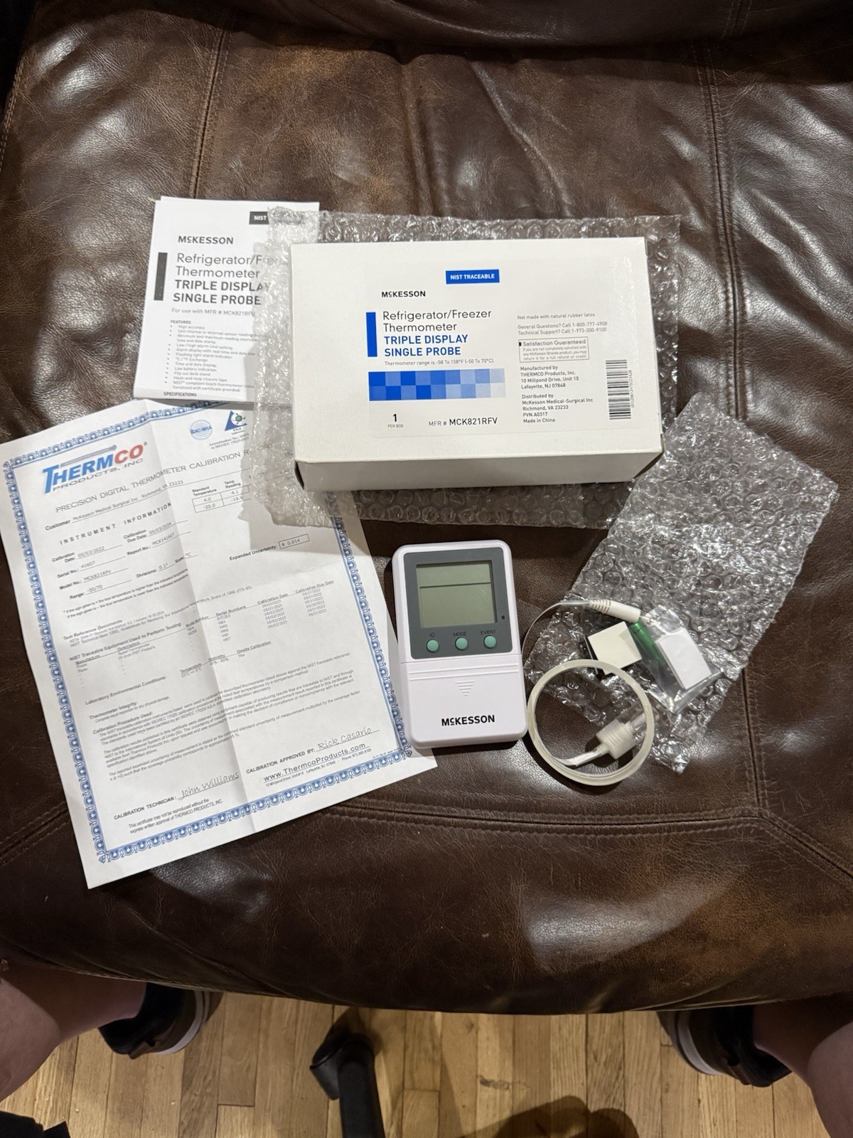 McKesson Refrigerator/Freezer Thermometer with Triple Display, Single Probe NIB
