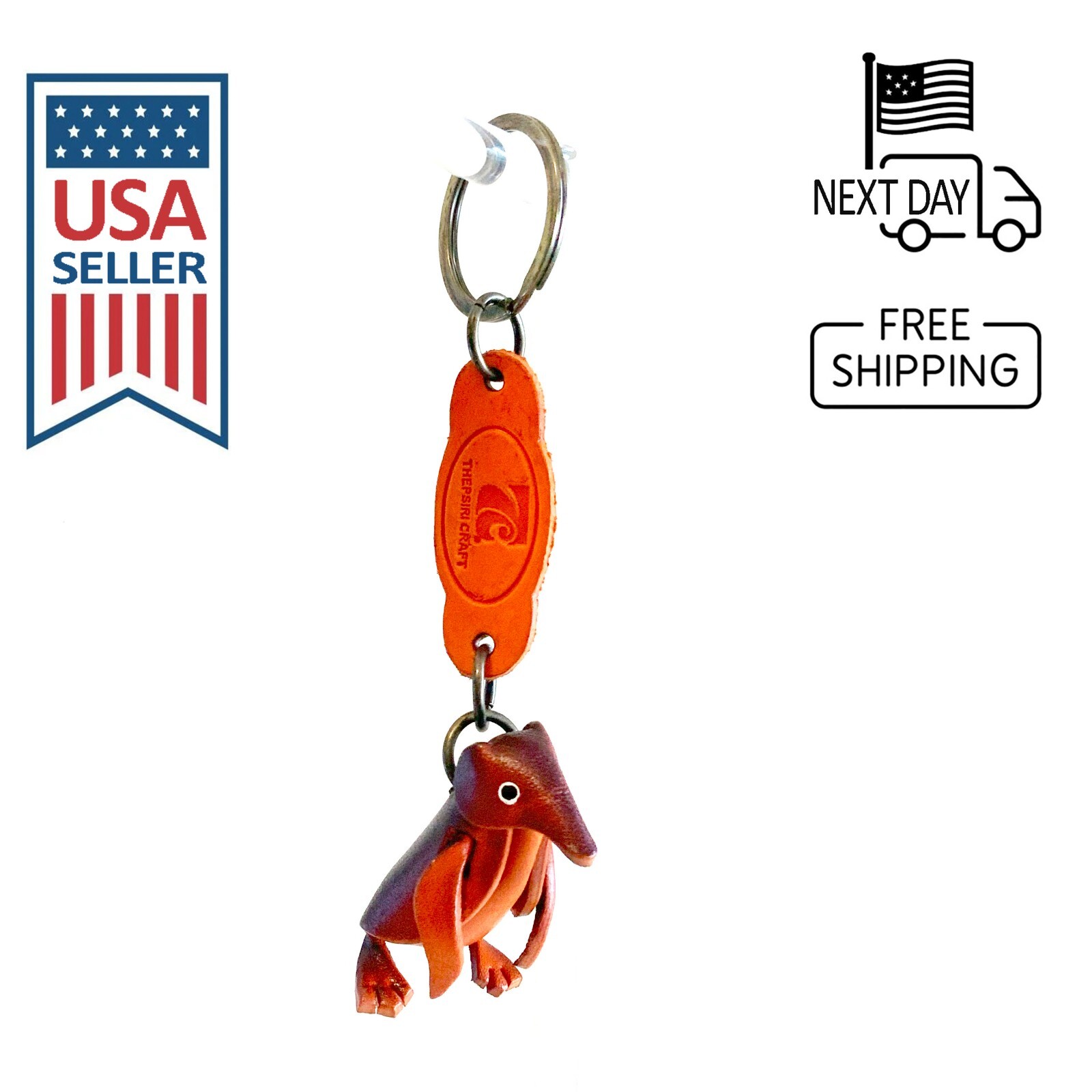 Penguin Handmade Leather Keyring