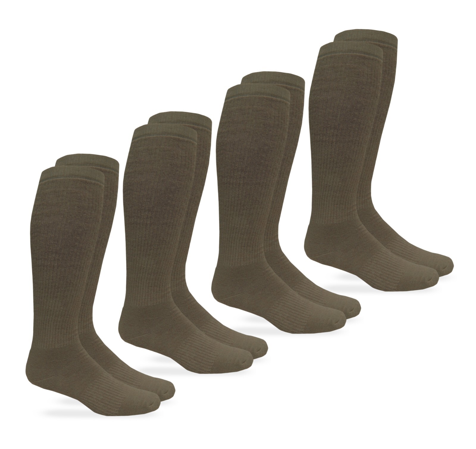 Jefferies Socks Mens Military Boot Combat Padded Tall Over the Calf 4 Pairs