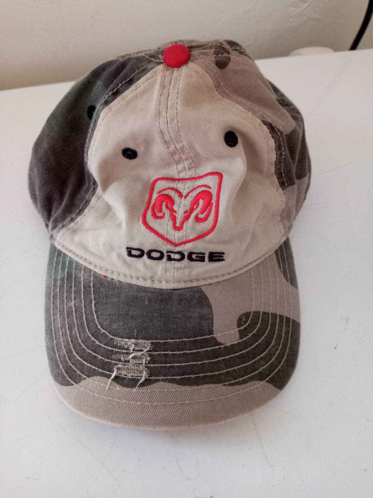 Dodge Ram Distressed Gray Camo Baseball Cap  Hat- One Size L/XL