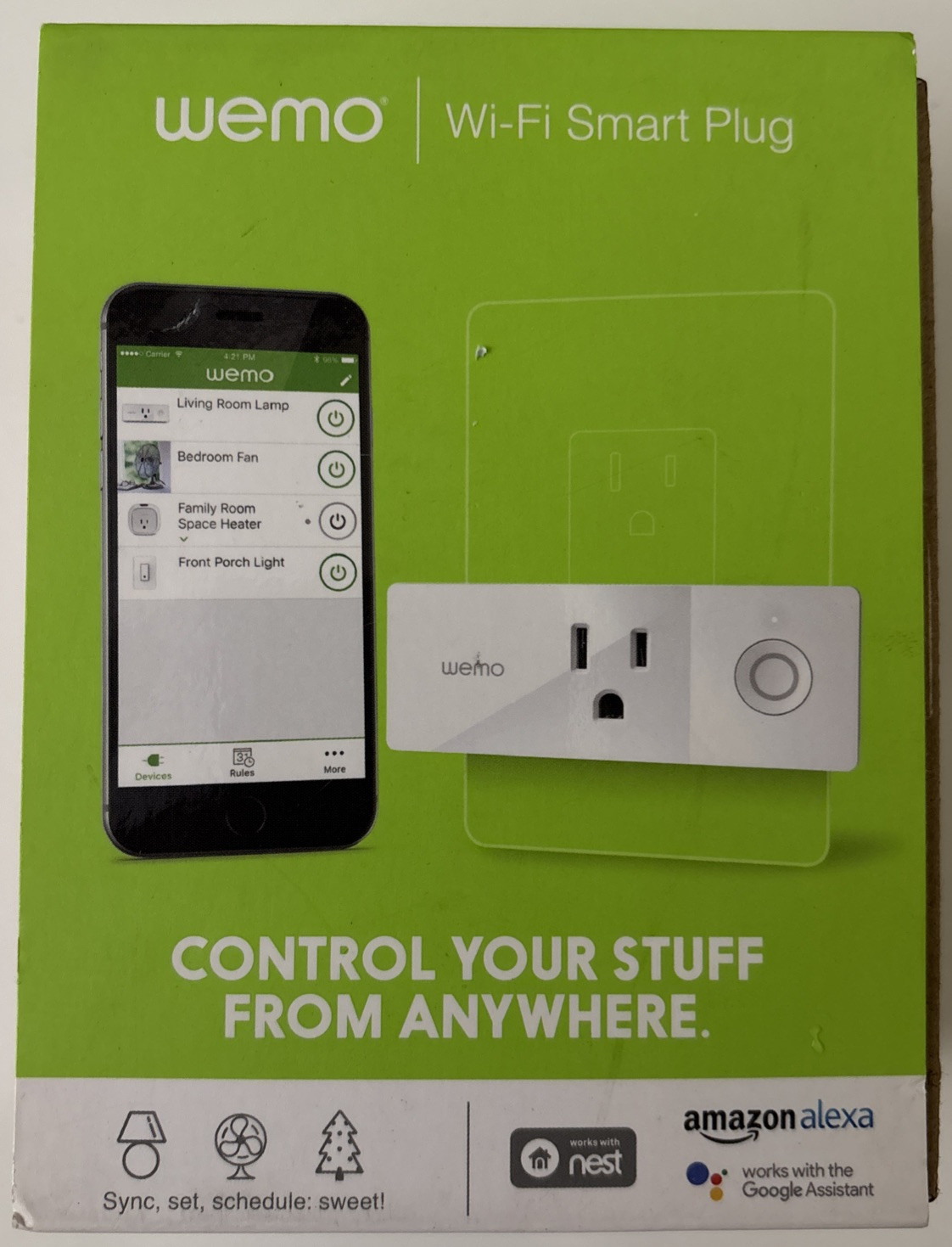 WeMo Mini Wi-Fi Smart Plug - White (F7C063) - NEW