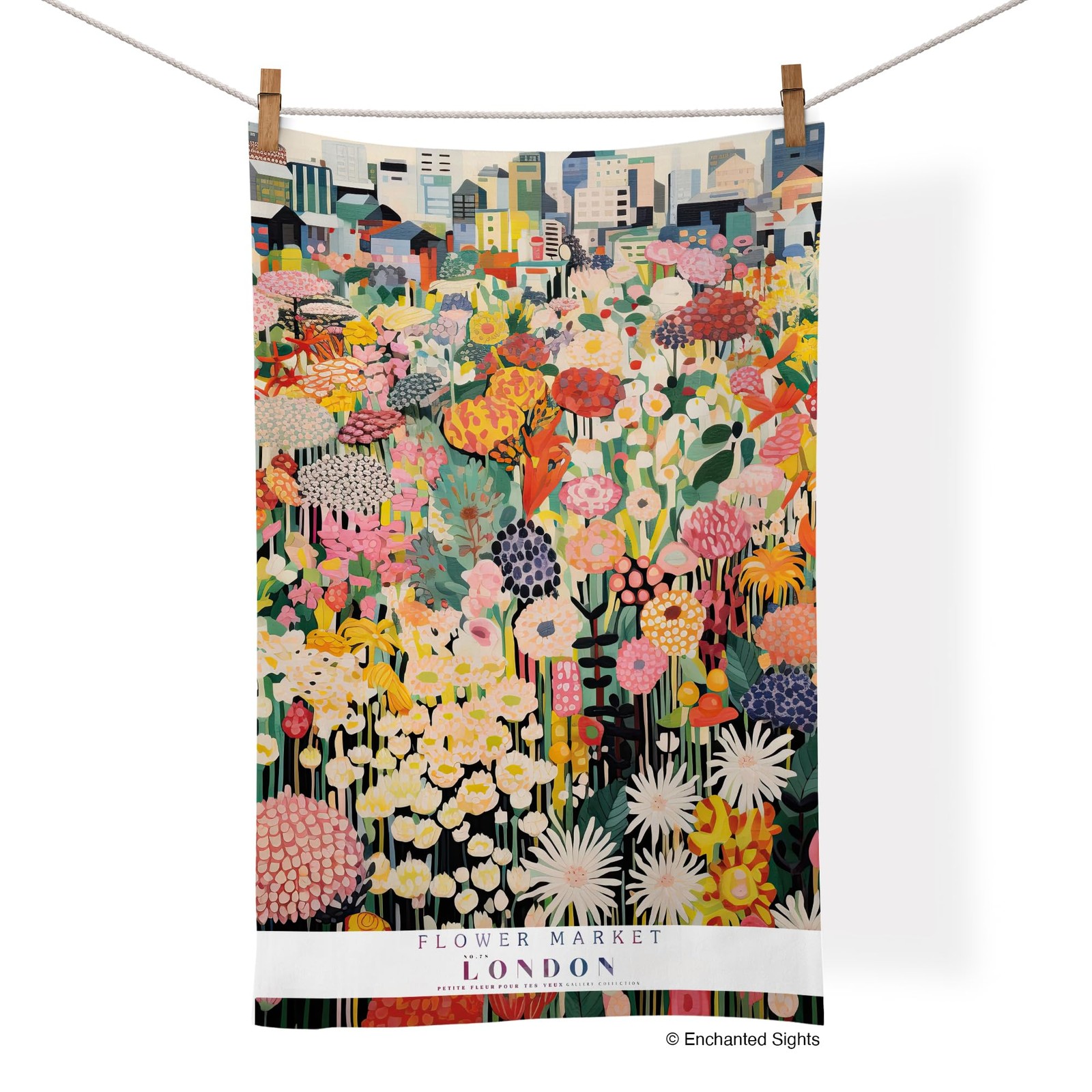 WerkShoppe Flower Market 100% Cotton Tea Towel