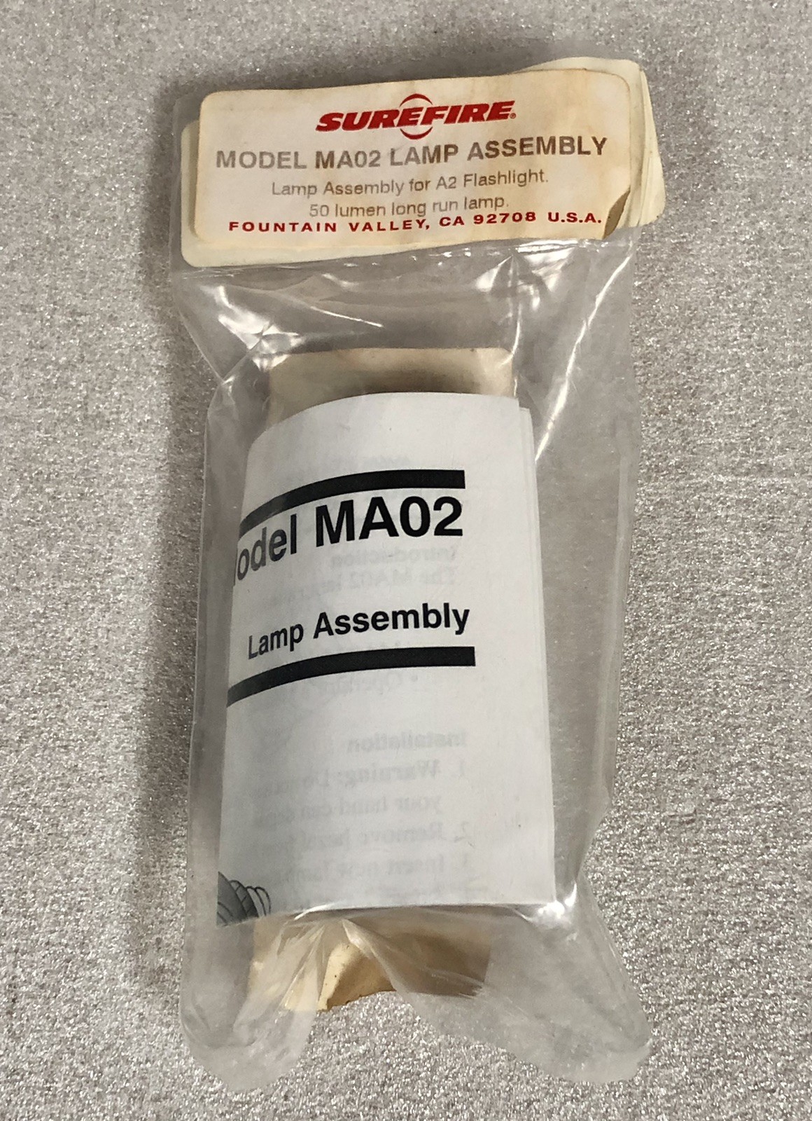SUREFIRE Model MA02 Lamp Assembly For A2 Flashlight / 50 Lumen NOS