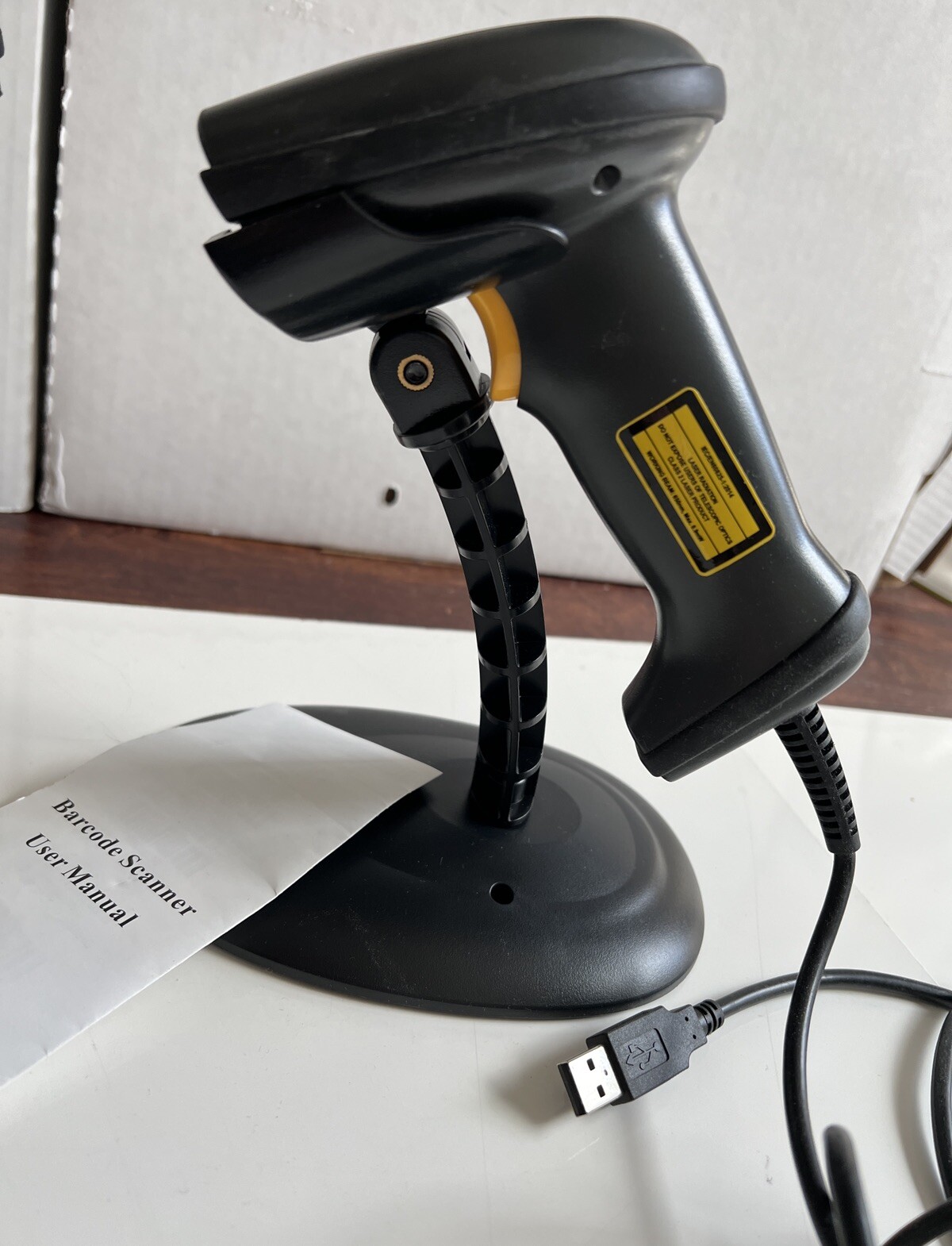 Tested Working Sunlux XL-626A USB Laser Handheld Barcode Scanner With Stand